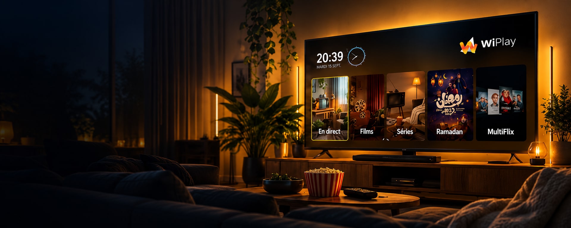 Interface WIPLAY affichée sur un appareil compatible